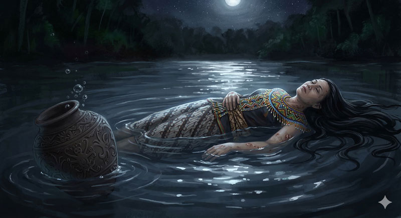 Jasad Ibu Pungok dan Tempayan Pelet di Air