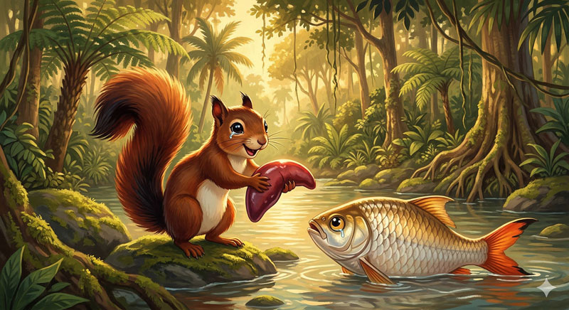 adegan_11_tupai_menyerahkan_hati_ikan_kepada_tengadak